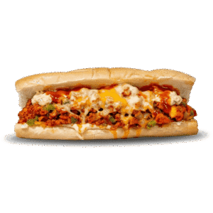 Chicken Cheesesteak sandwich made fresh at Halal Crispy Bites