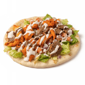 Combo Gyro with grilled chicken and seasoned lamb