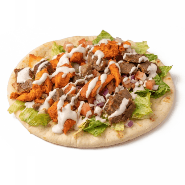 Combo Gyro with grilled chicken and seasoned lamb