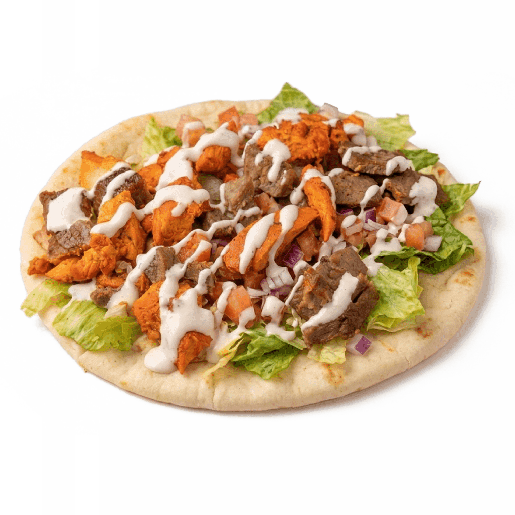 Combo Gyro with grilled chicken and seasoned lamb
