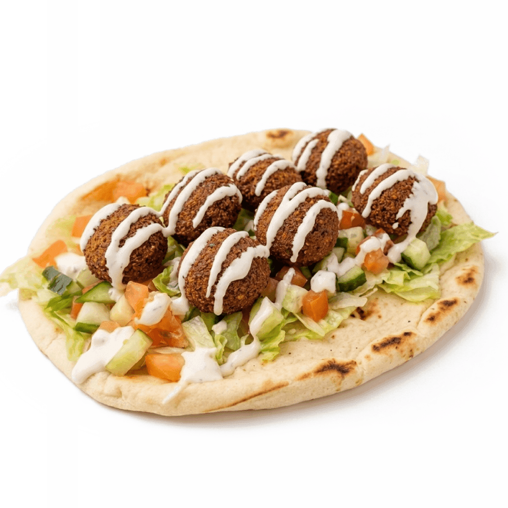 Falafel Gyro Baltimore with crispy falafel and fresh vegetables