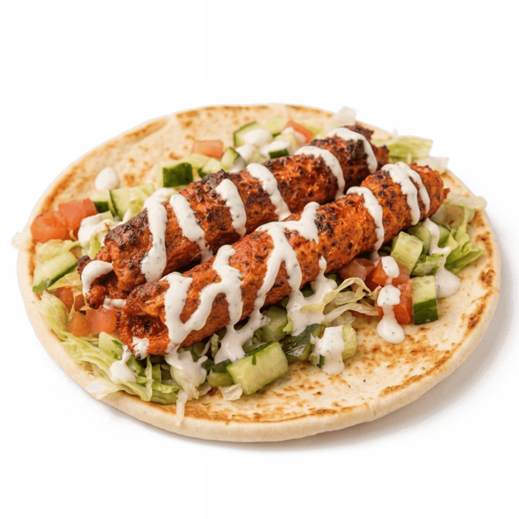 Kofta Kabab Gyro served fresh at Halal Crispy Bites