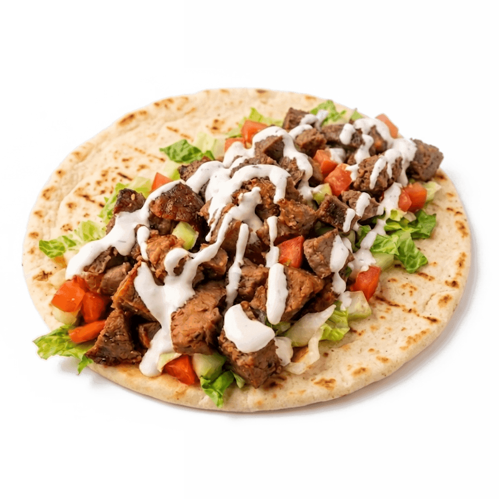 Lamb Gyro Baltimore served in warm pita bread with fresh vegetables