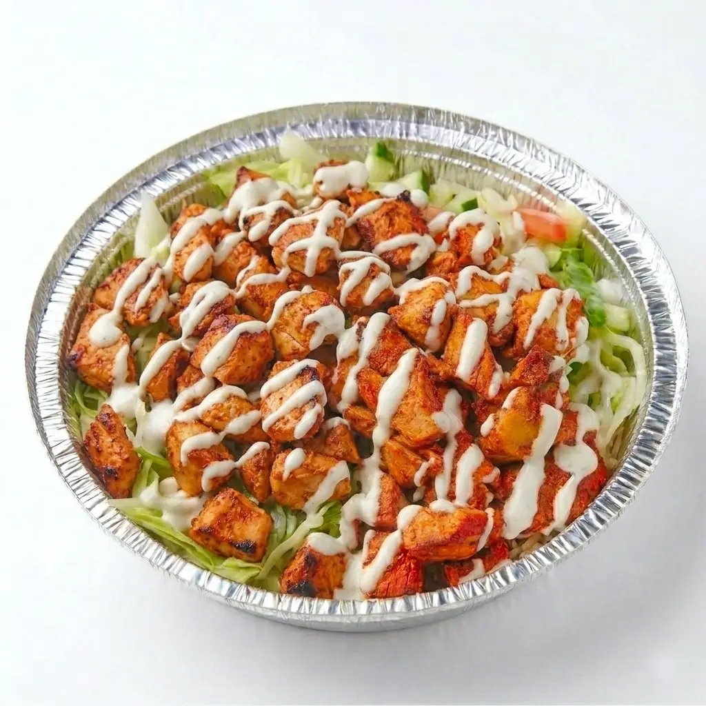 Chicken Salad Platter served fresh at Halal Crispy Bites