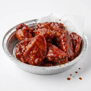 Spicy BBQ Wings served fresh with dipping sauce